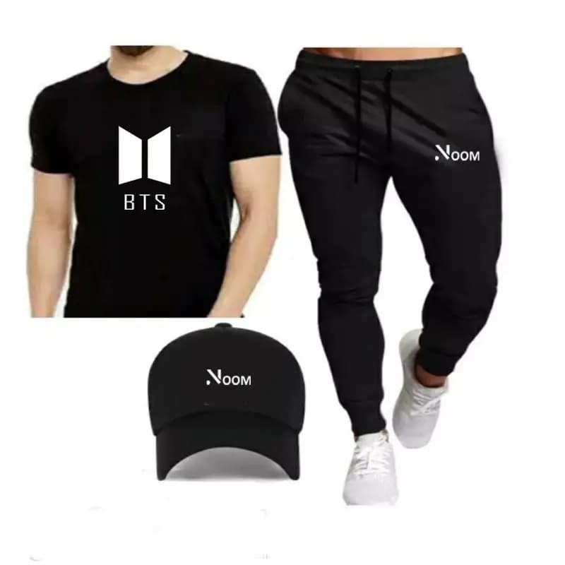 Noom Printed pack of 2 Dtf Sticker T-shirt Down shoulder & Zip Trouser Premium Quality