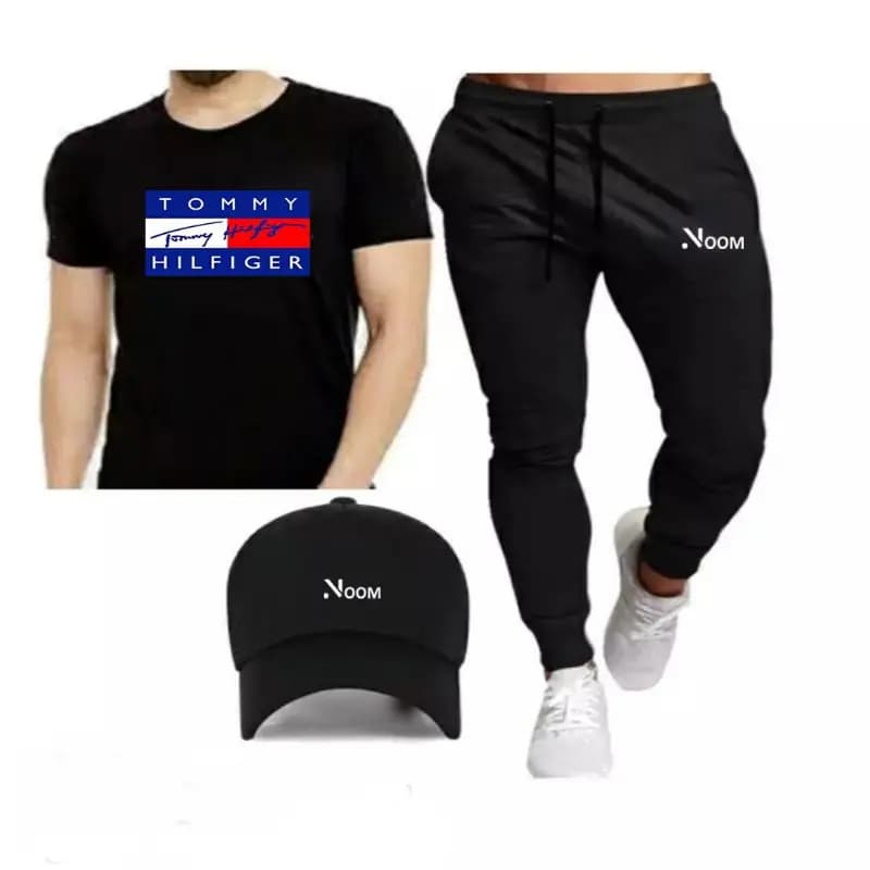 Noom Printed pack of 2 Dtf Sticker T-shirt Down shoulder & Zip Trouser Premium Quality
